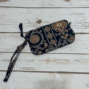 Vera Bradley Elegant Black and Brown Wristlet